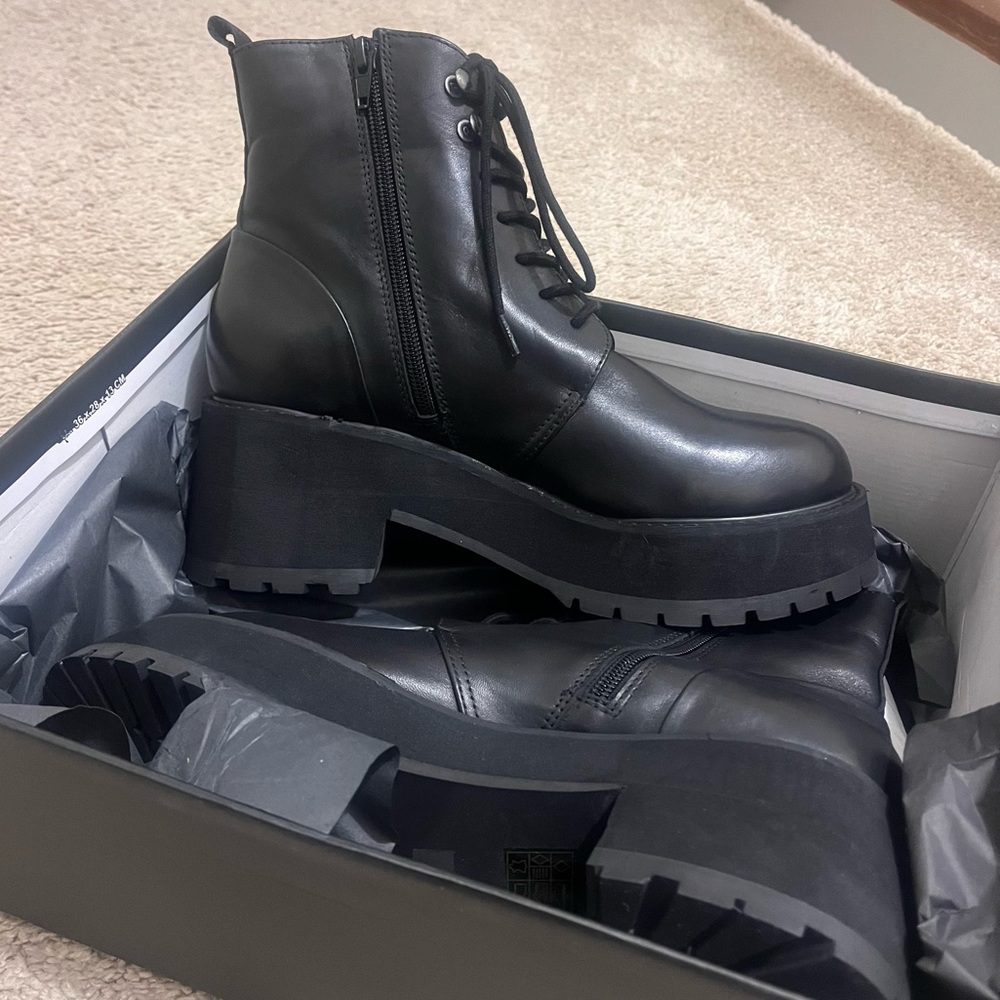 Brand new Nasty gal platform combat boots